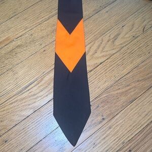 Thierry Mugler Vibrant Orange and Black Tie